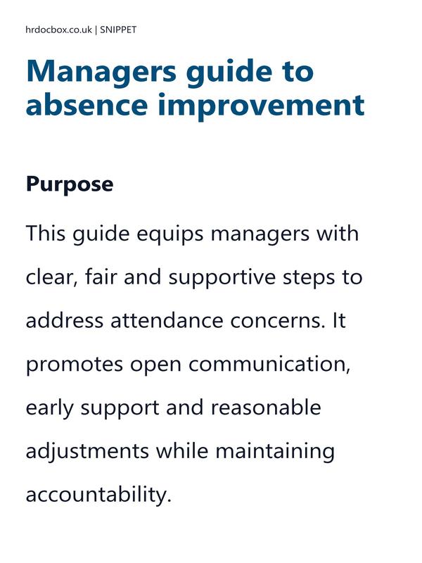 Preview snippet of guide to absence improvement content