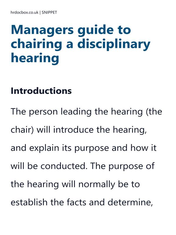 Managers guide to chairing a disciplinary hearing preview