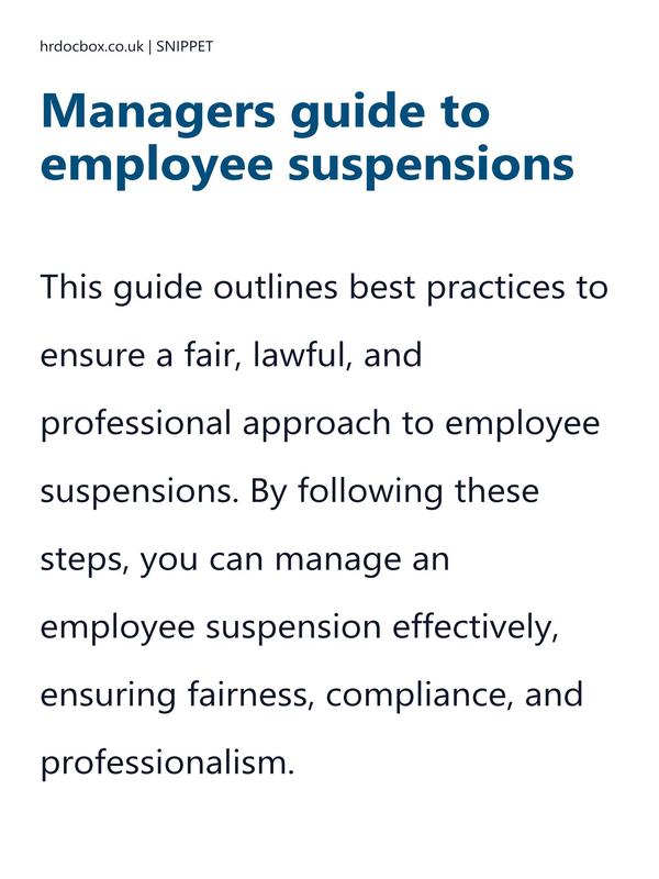 Preview snippet of Managers guide to employee suspensions content