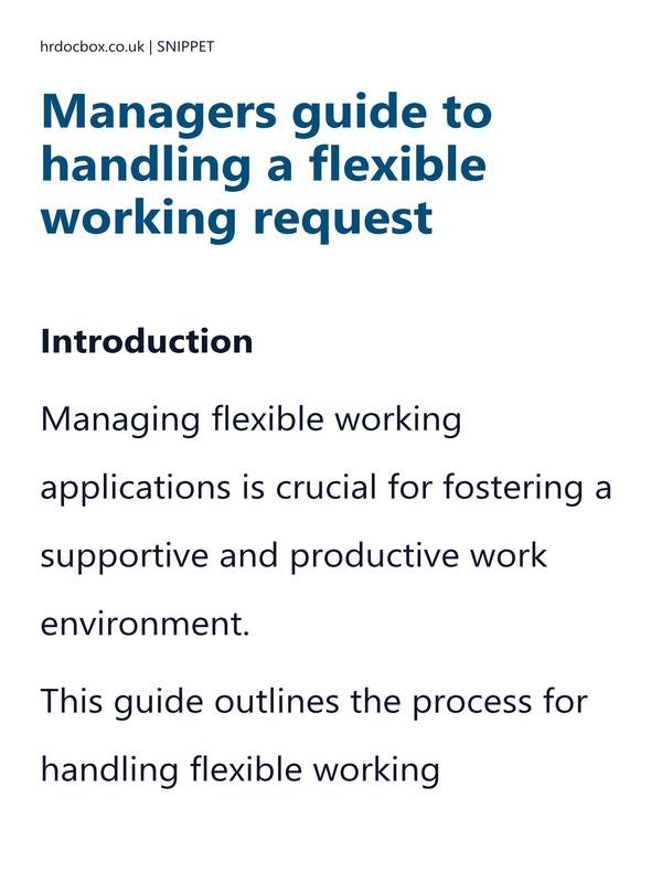 Preview snippet of guide to handling a flexible working request content