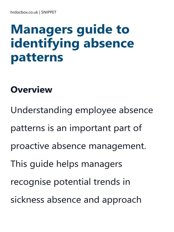 Preview snippet of Managers guide to identifying absence patterns content