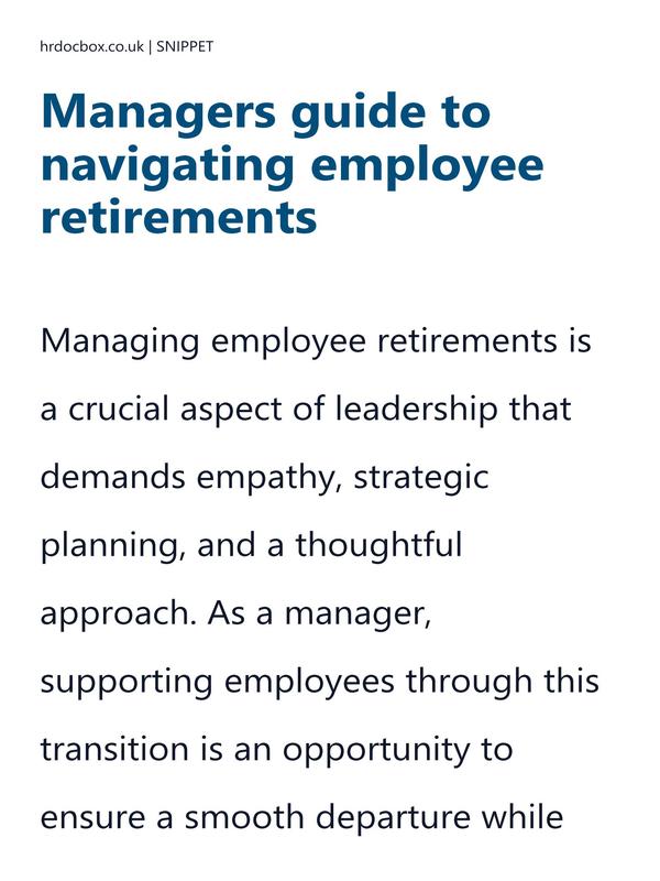 Preview snippet of guide to navigating employee retirements content