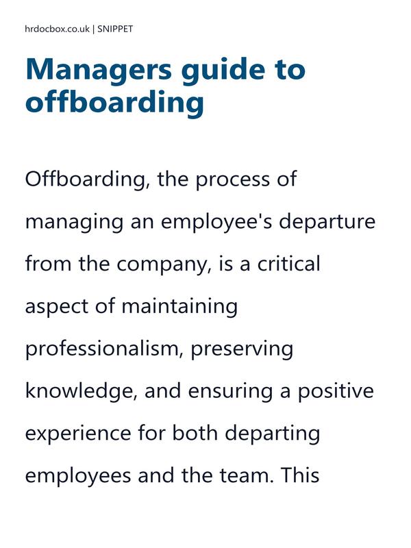 Preview snippet of Managers guide to offboarding content