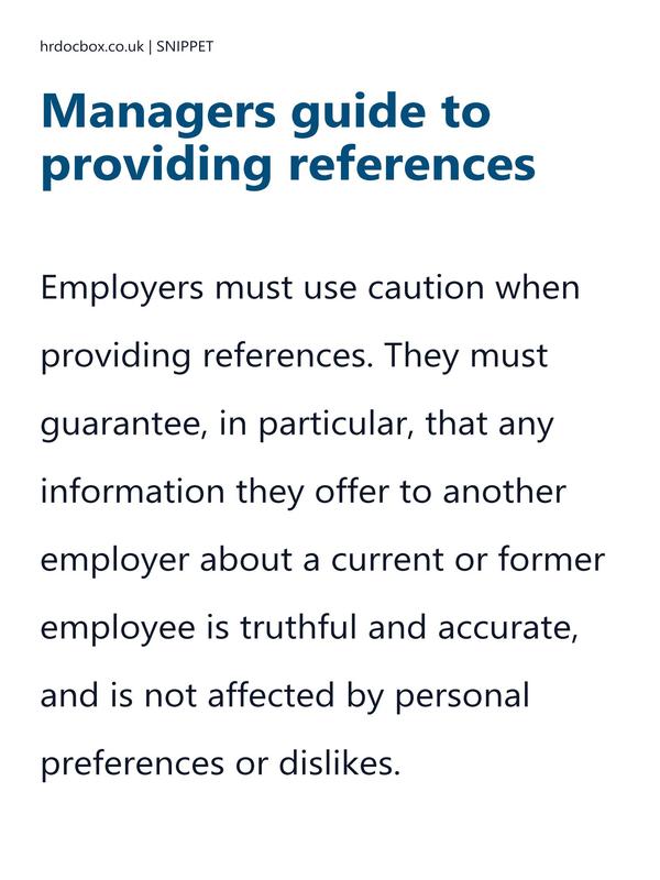 Preview snippet of Managers guide to providing references content