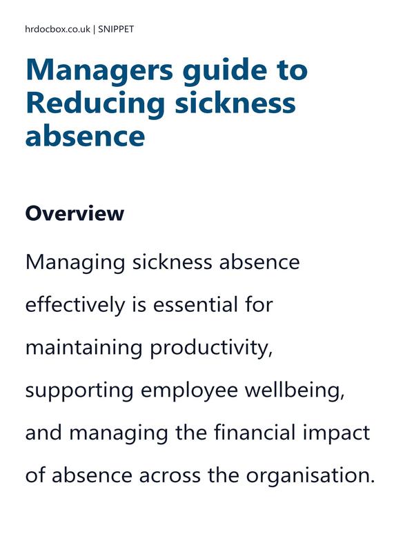 Preview snippet of guide to reducing sickness absence content