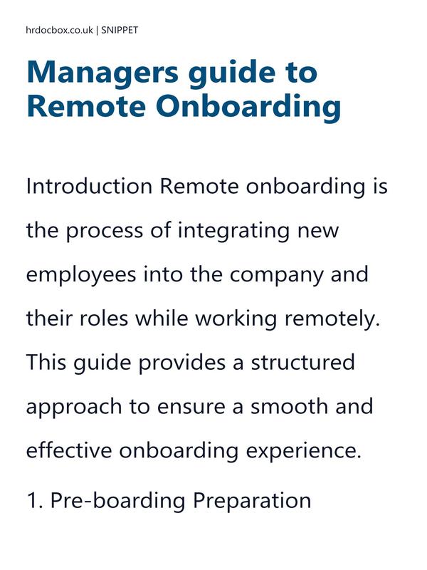 Preview snippet of guide to remote onboarding content