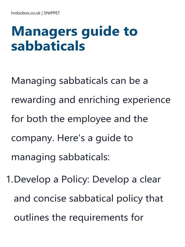 Preview snippet of guide to sabbaticals content