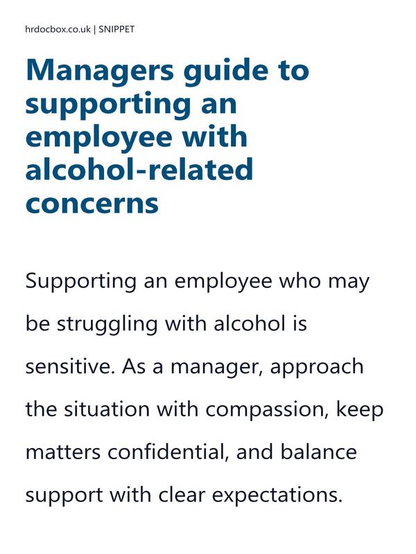Preview snippet of Managers guide to supporting an employee with alcohol-related concerns content