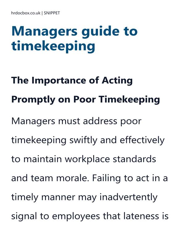 Preview snippet of Managers guide to timekeeping content