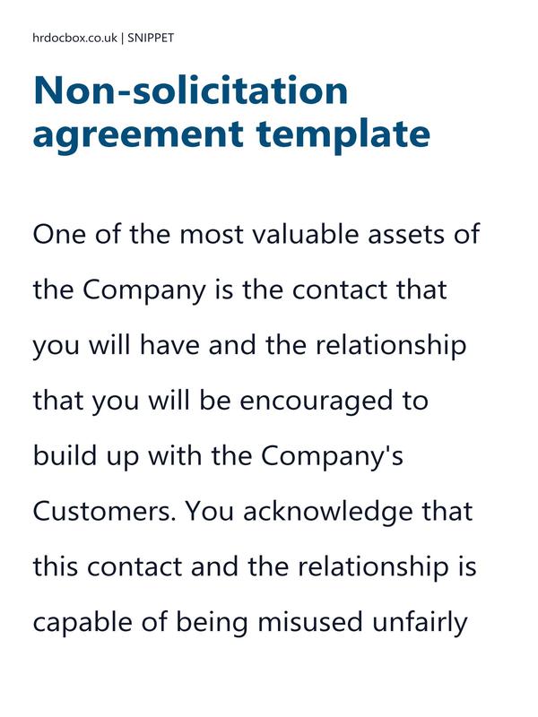 Non-solicitation agreement template preview