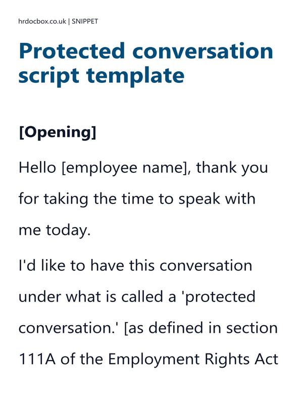 Preview snippet of protected conversation script template content