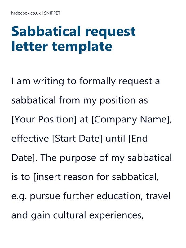 Preview snippet of sabbatical request letter template content